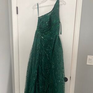 Catwalk Couture Green Beaded Dress